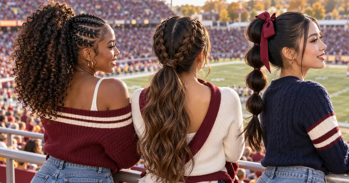 15 Football Game Hairstyles With Braids, Bows and Secure Ponytails