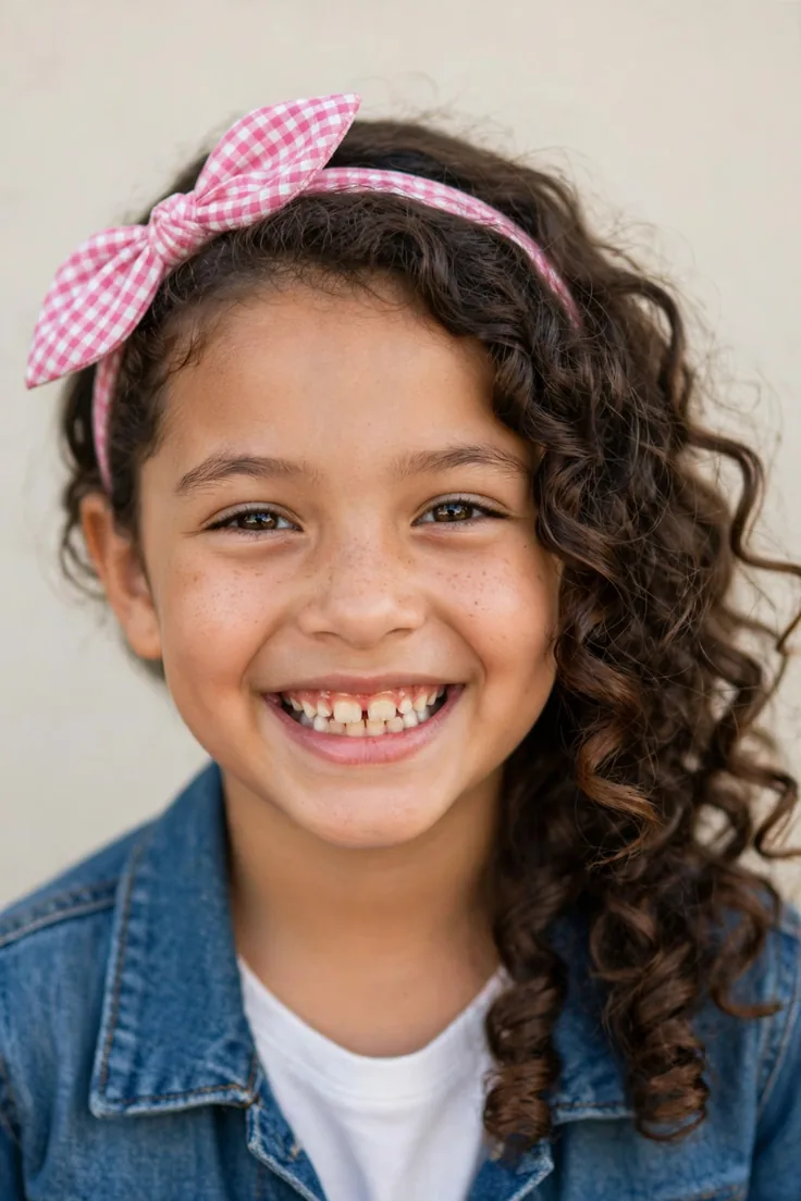 Side Swept Curls With A Bow Headband