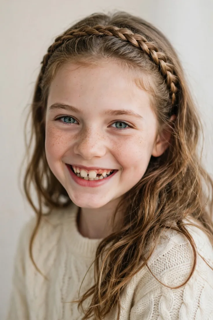 Dutch Braid Headband With Loose Hair