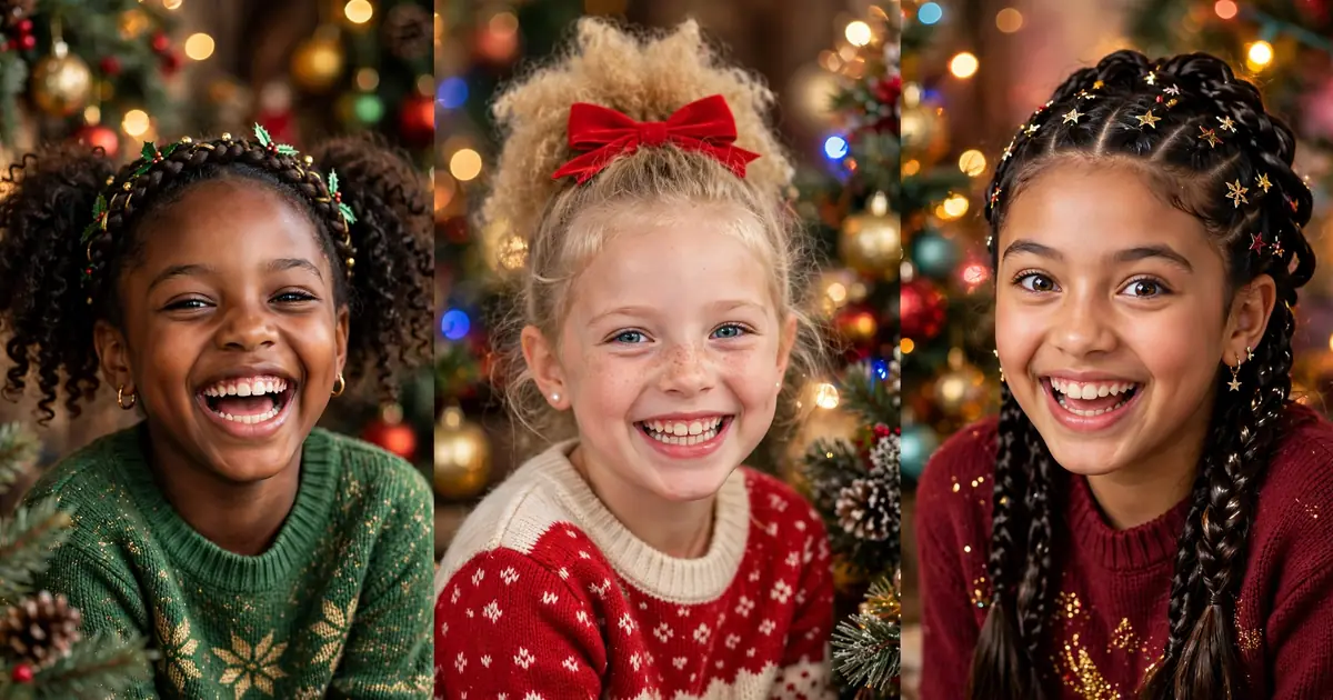 15 Christmas Hairstyles for Kids With Easy Parent Friendly Steps
