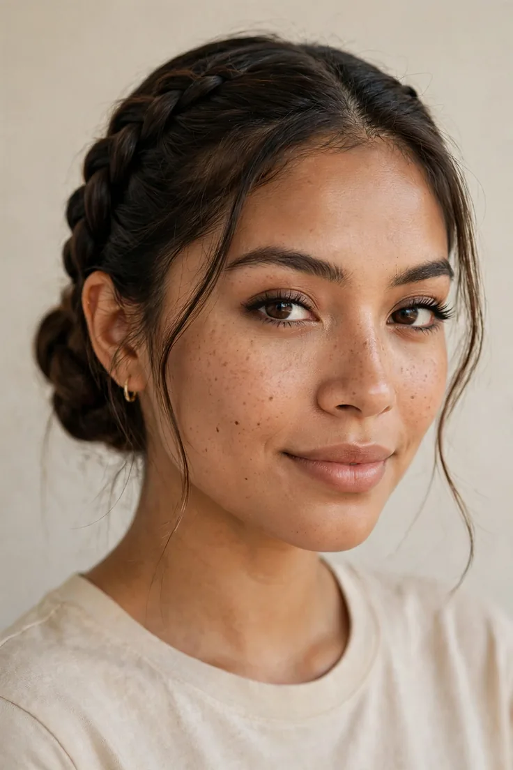 French Braid Into A Low Bun