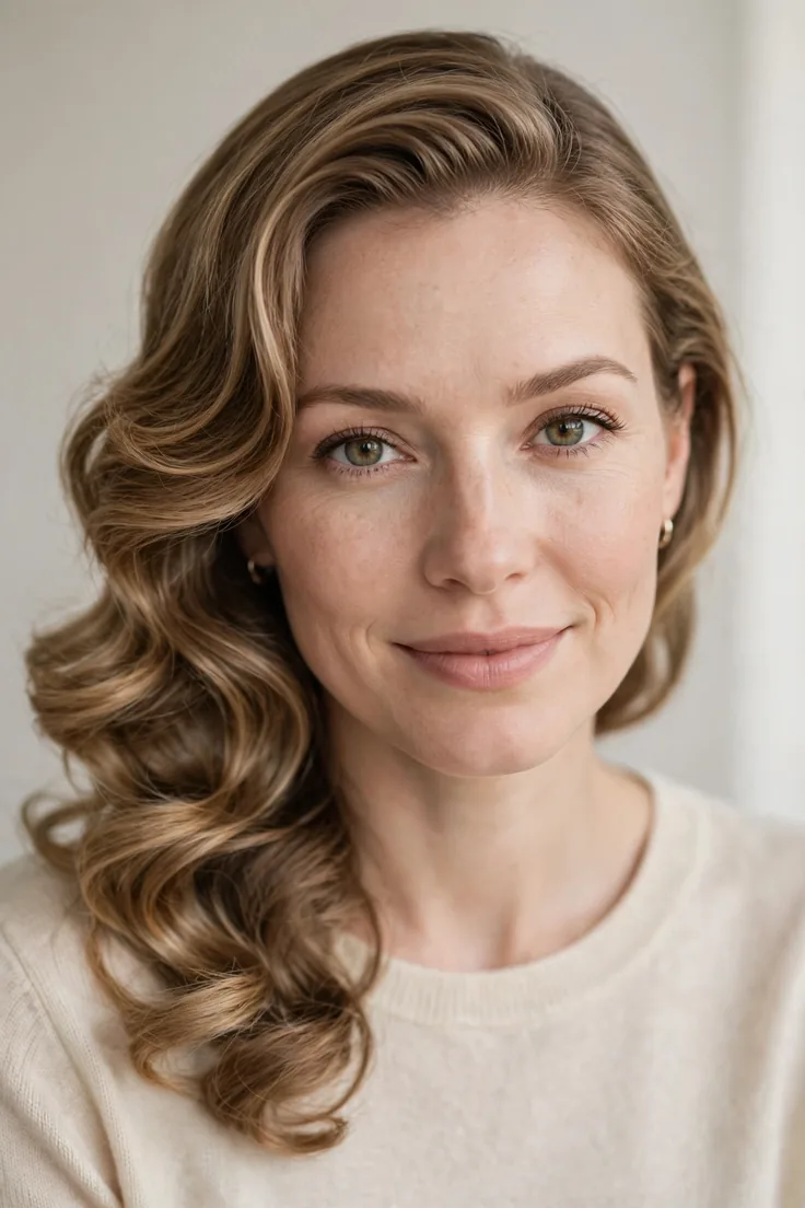 Side Part With Polished Curls