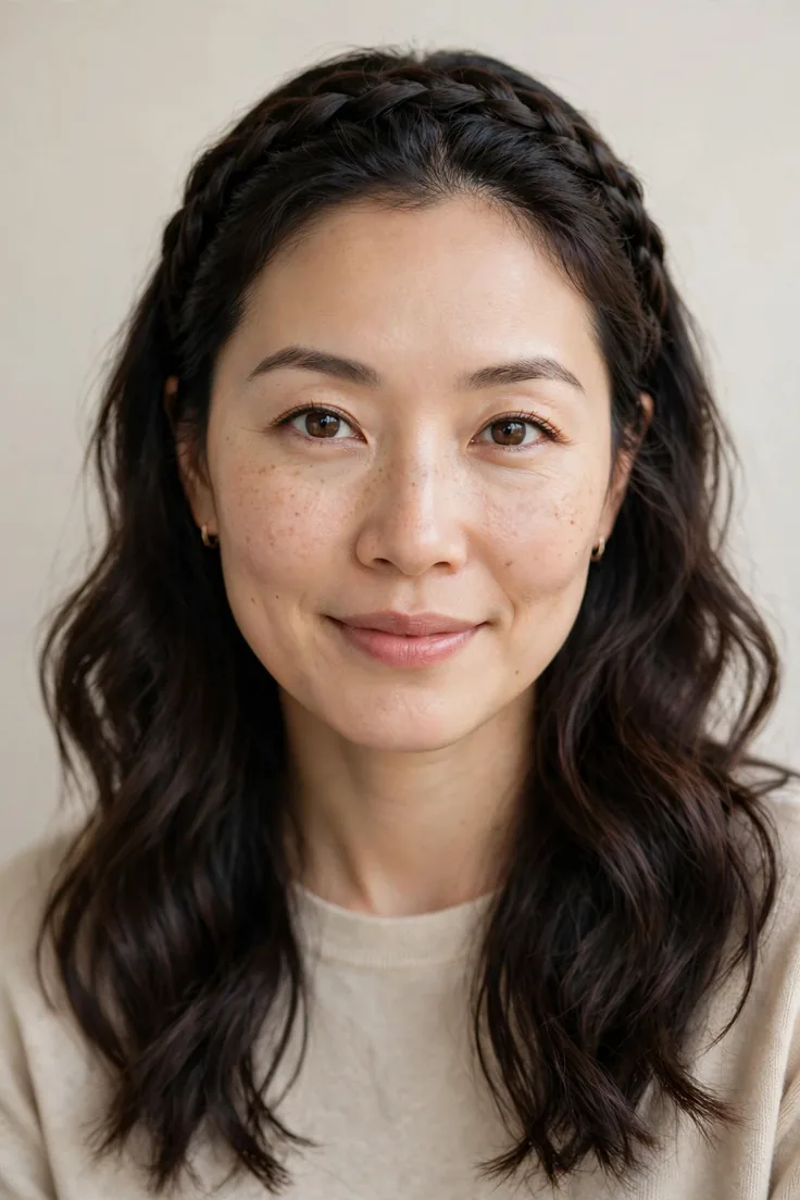 Braided Headband With Loose Waves