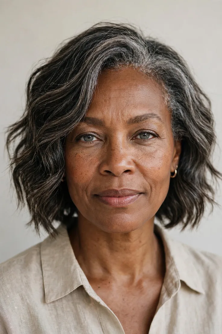 Textured Asymmetrical Lob With Soft Waves