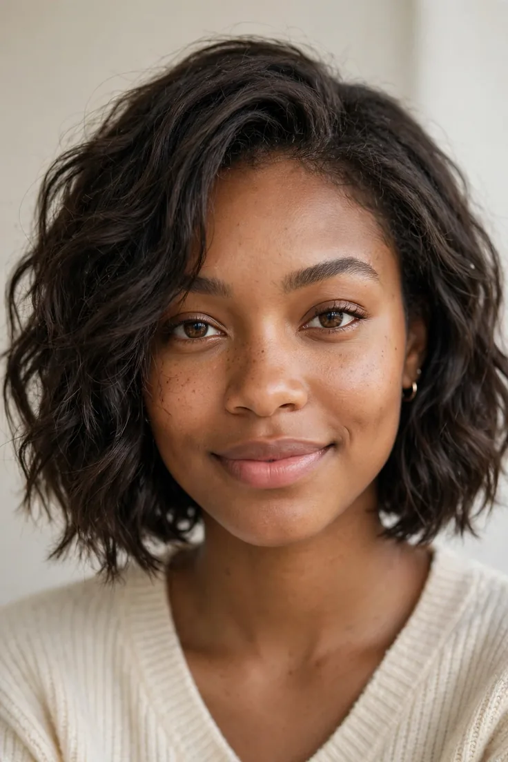 Textured Bob With Loose Holiday Waves