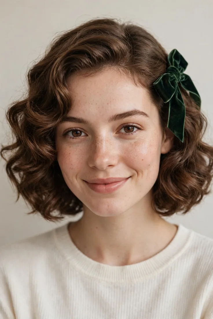 Curled Lob With A Velvet Bow On One Side