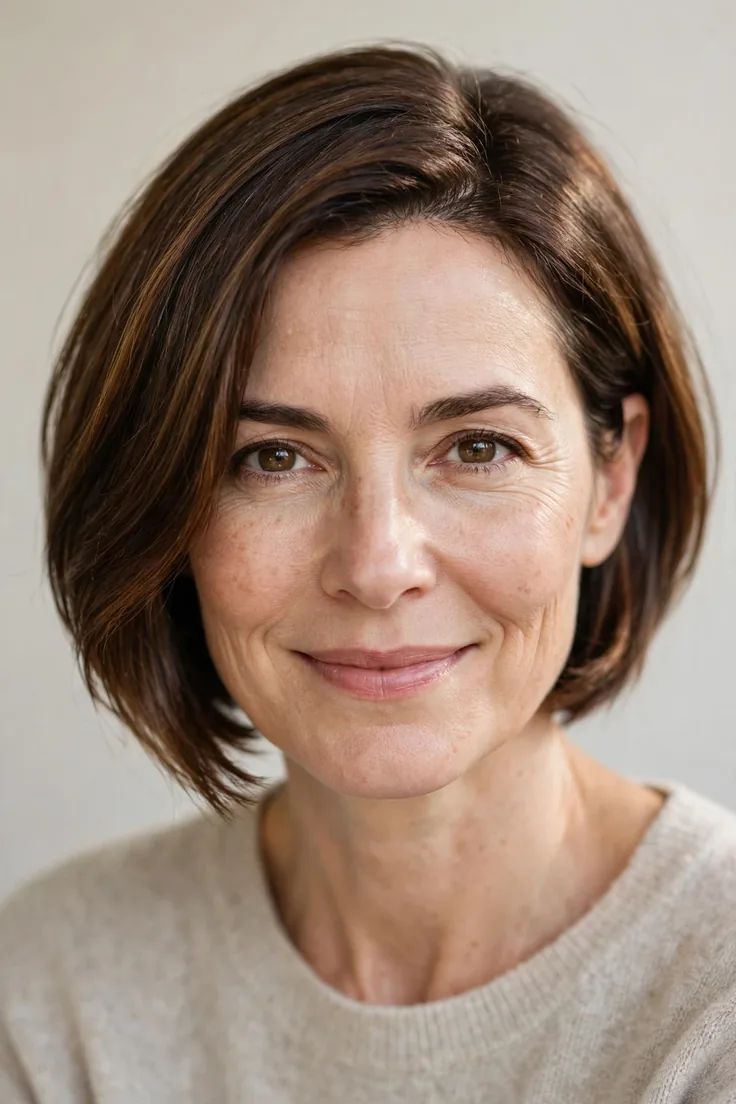 Asymmetrical Bob With A Glossy Finish