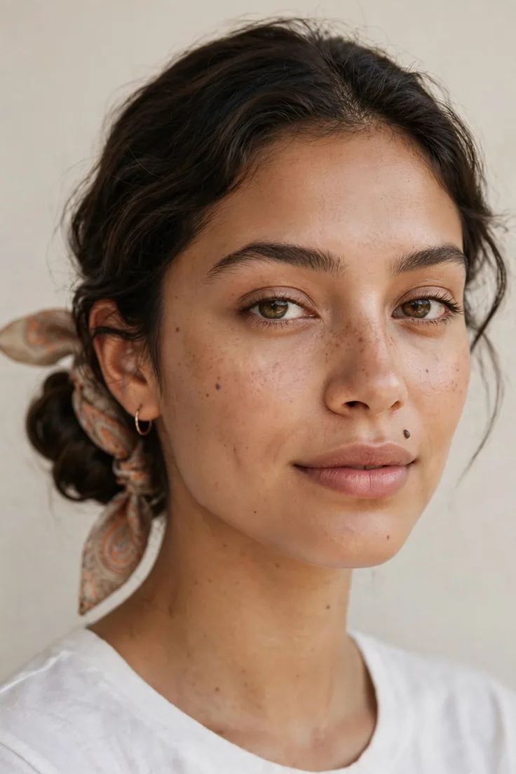 Scarf Tied Low Bun