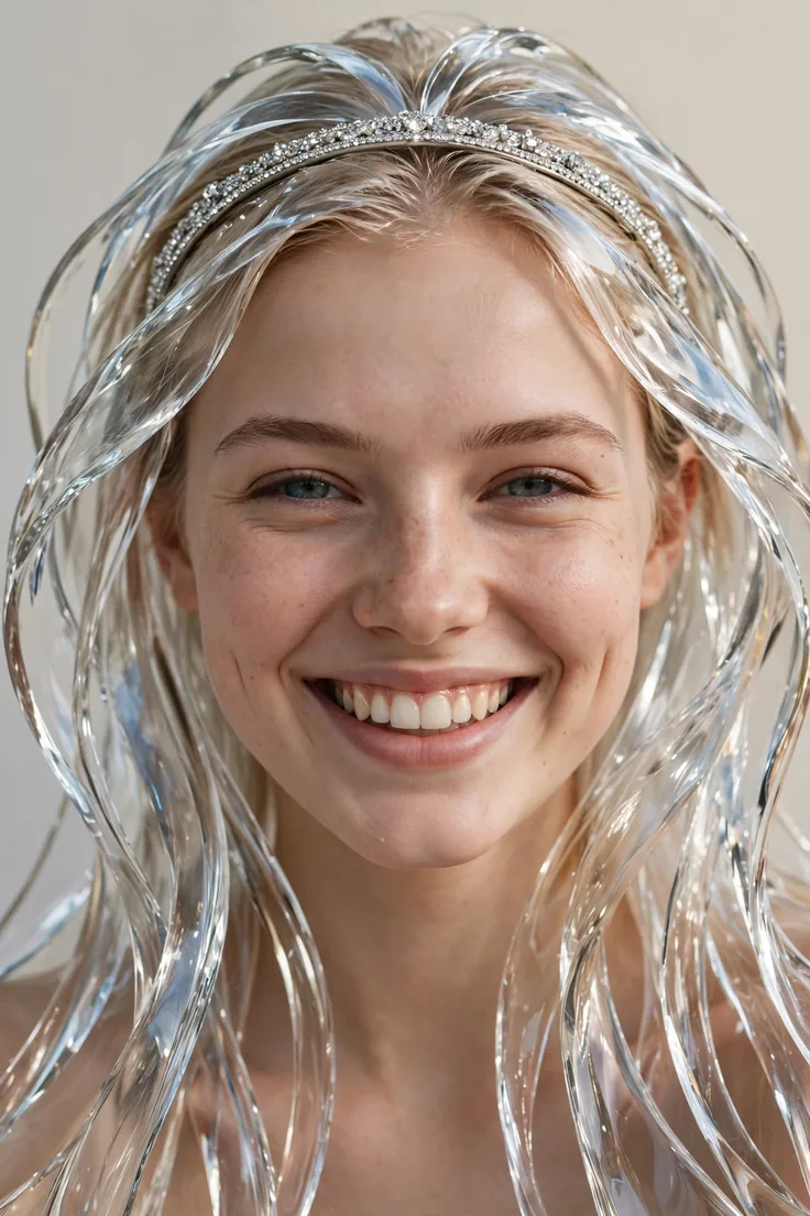 Glass Hair With Rhinestone Headband