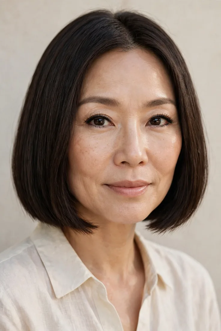 Blunt Chin Length Cut In Bob Haircuts For Fine Hair Over 50