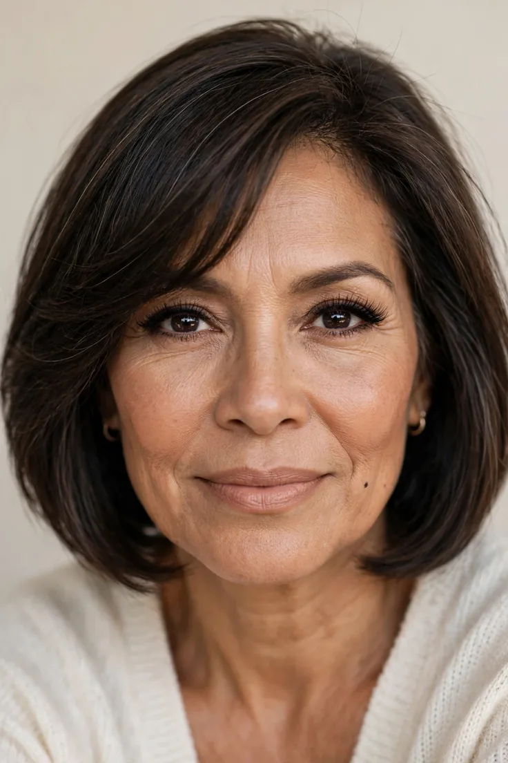 Bob With Side Swept Bangs