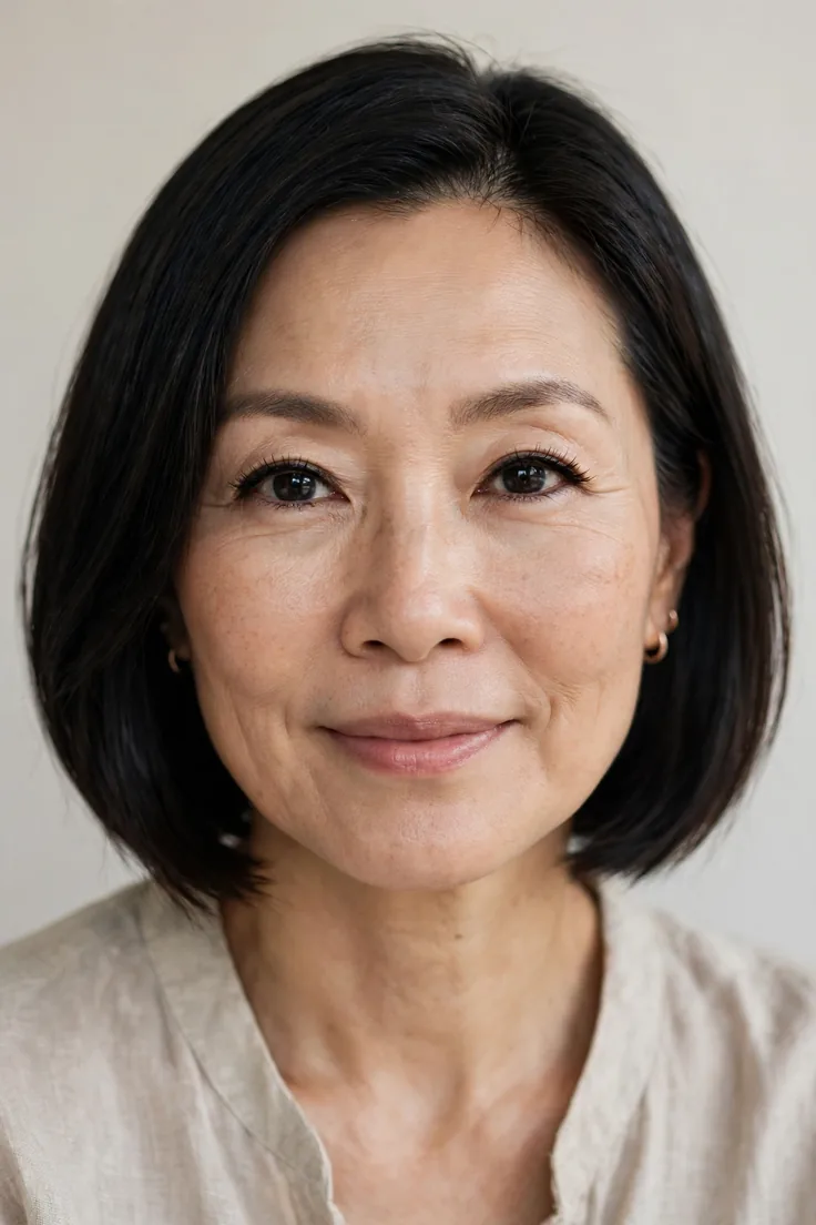 Clean Bob With No Bangs