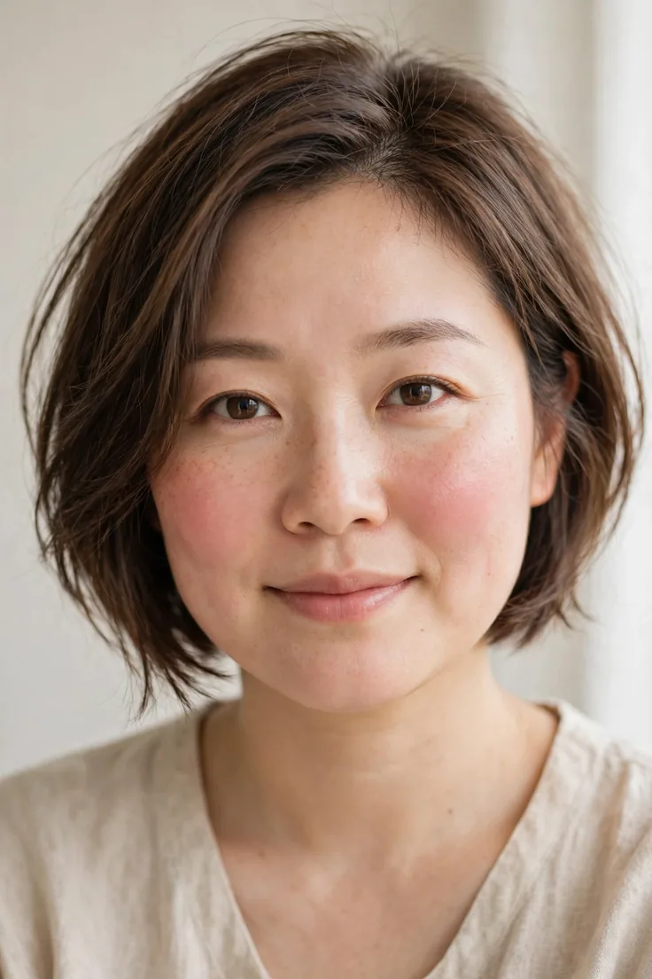 Gentle Asymmetrical Bob For Fine Hair