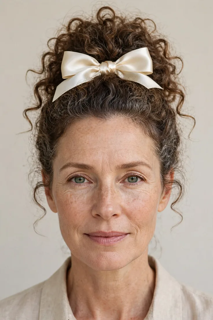 High Pineapple With A Satin Bow