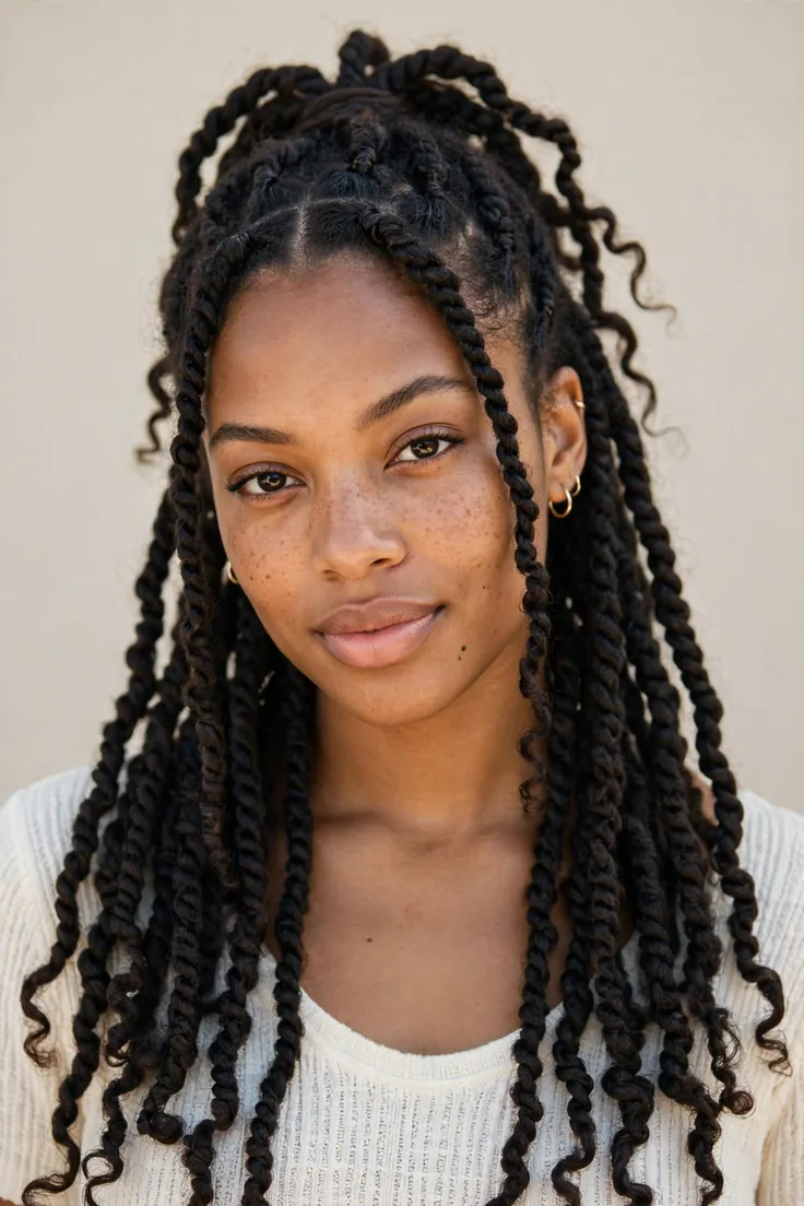 Passion Twists In A Half Up Half Down Style