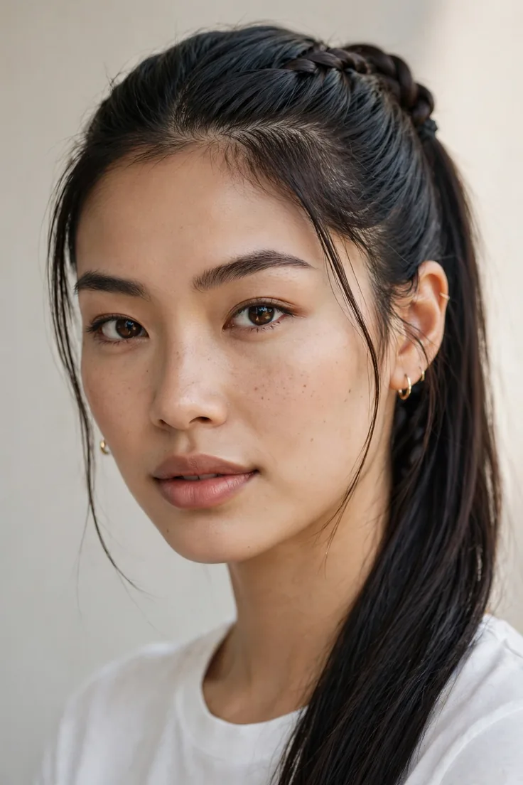Sleek Ponytail With A Braided Base