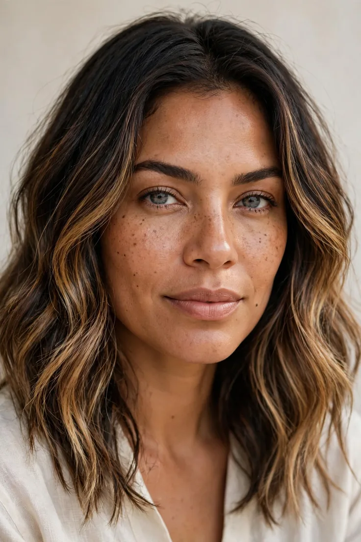 Grow Out Friendly Root Smudge With Highlights