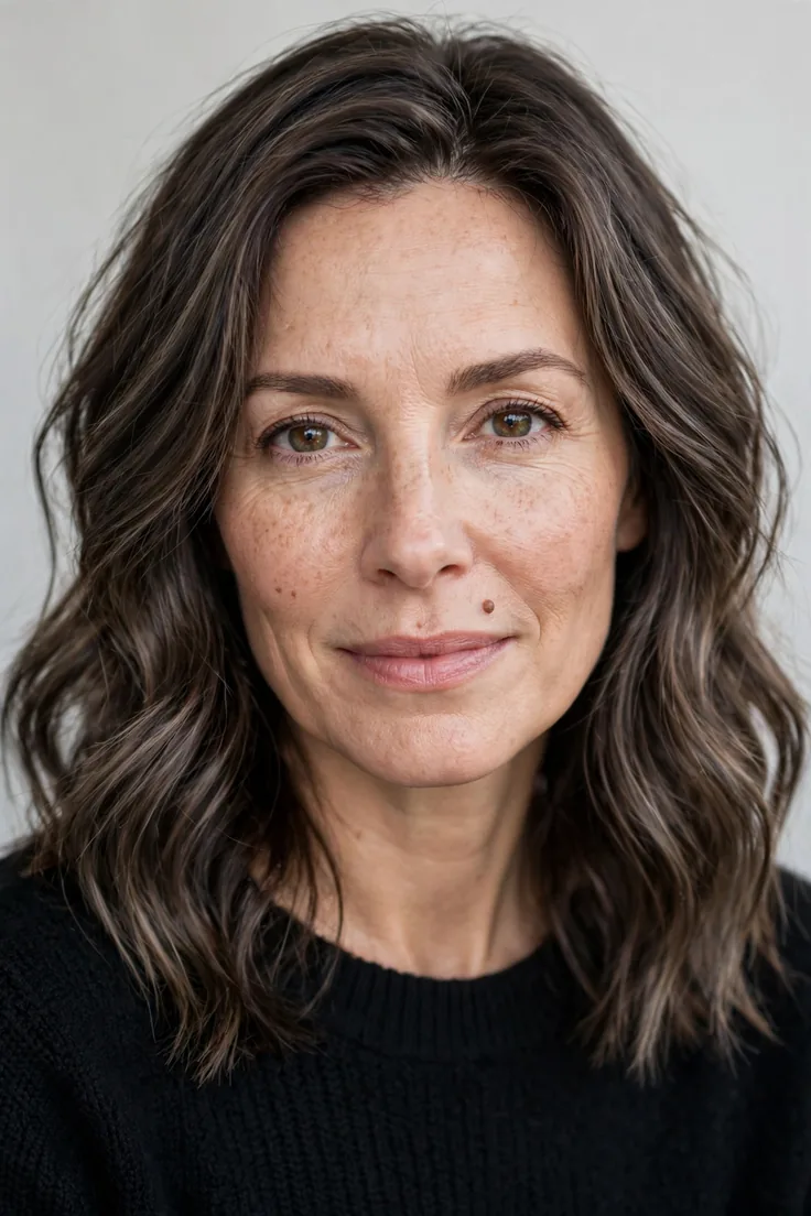 Winter Brunette Balayage With Low Contrast