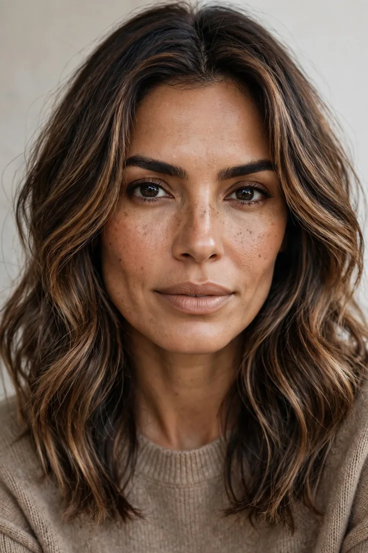 Winter Brunette Balayage In Toffee Tones